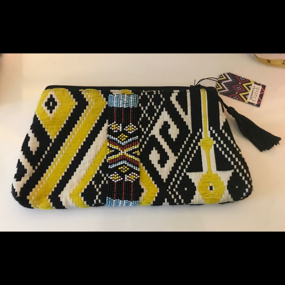 Boho print clutch
